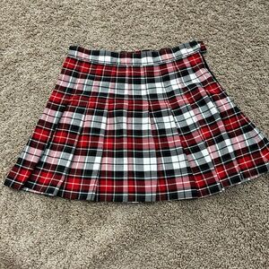 Red Plaid Women's Skirt